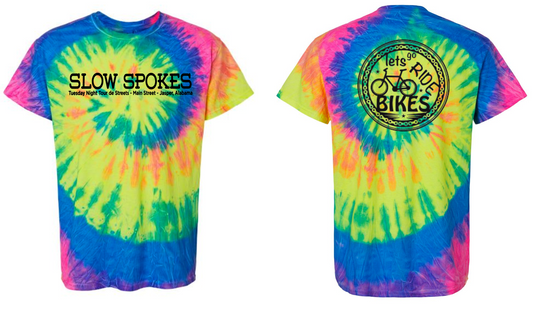 2025 Official Slow Spokes T-shirt - Neon Tie Dye